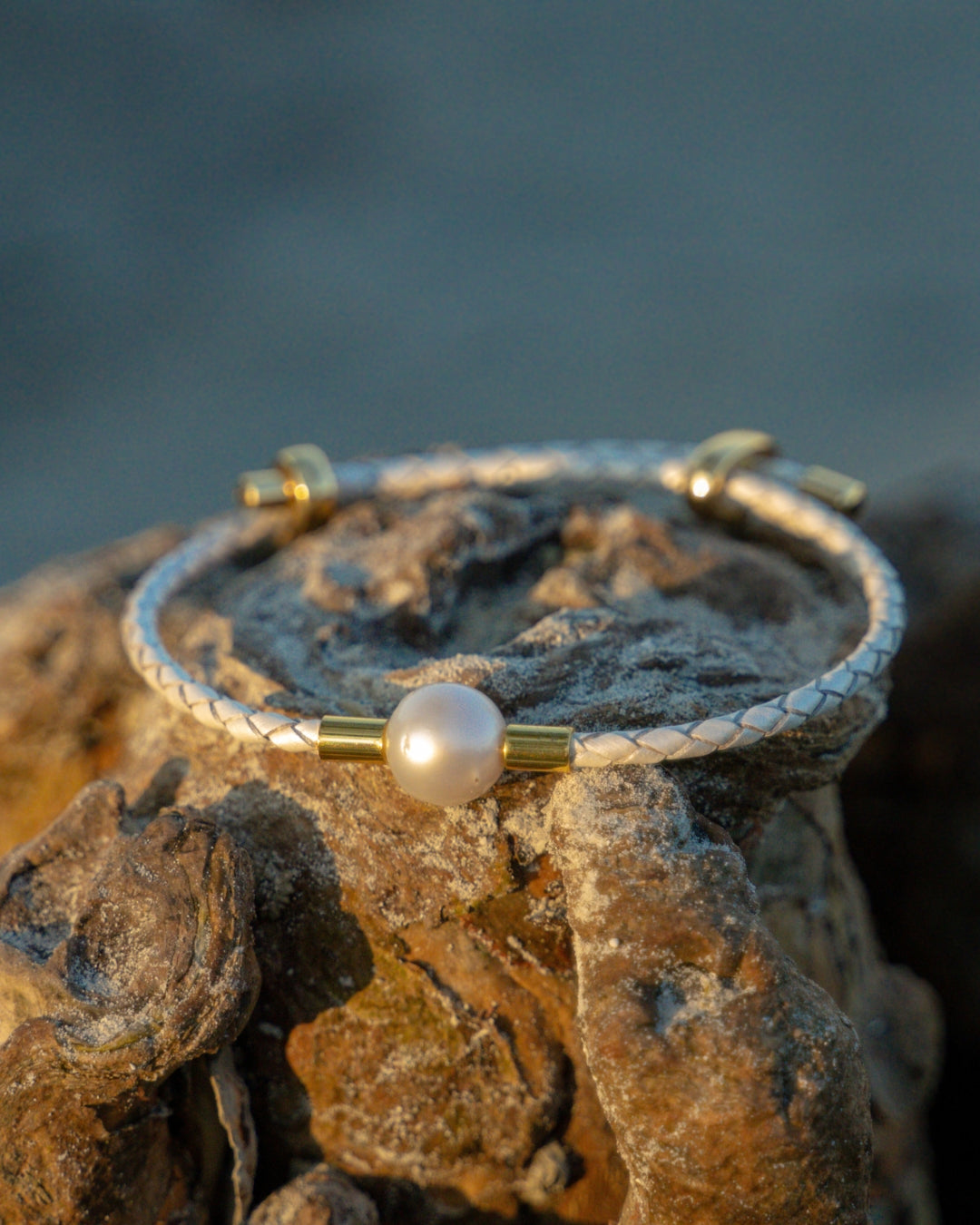 Aquapearl Alicia South Sea Pearl Leather Bracelet