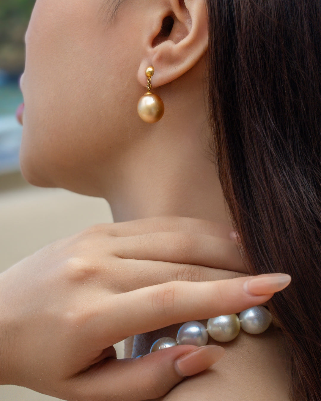Aquapearl Alice 14k Gold South Sea Pearl Drop Earrings