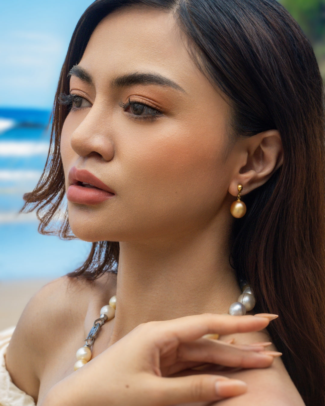 Aquapearl Alice 14k Gold South Sea Pearl Drop Earrings