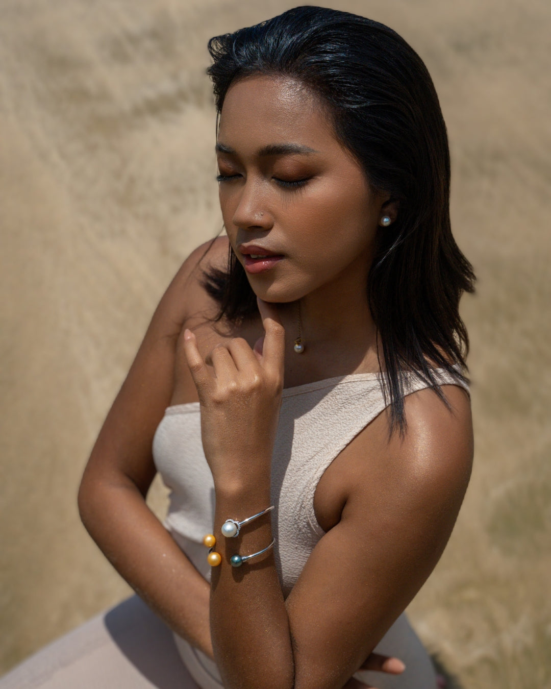 Aquapearl Agatha South Sea Pearl Open Cuff Bracelet