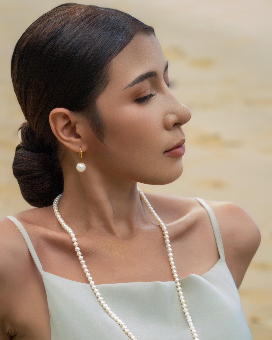Aquapearl Augusta 14k Gold South Sea Pearl Clip Loop Earrings