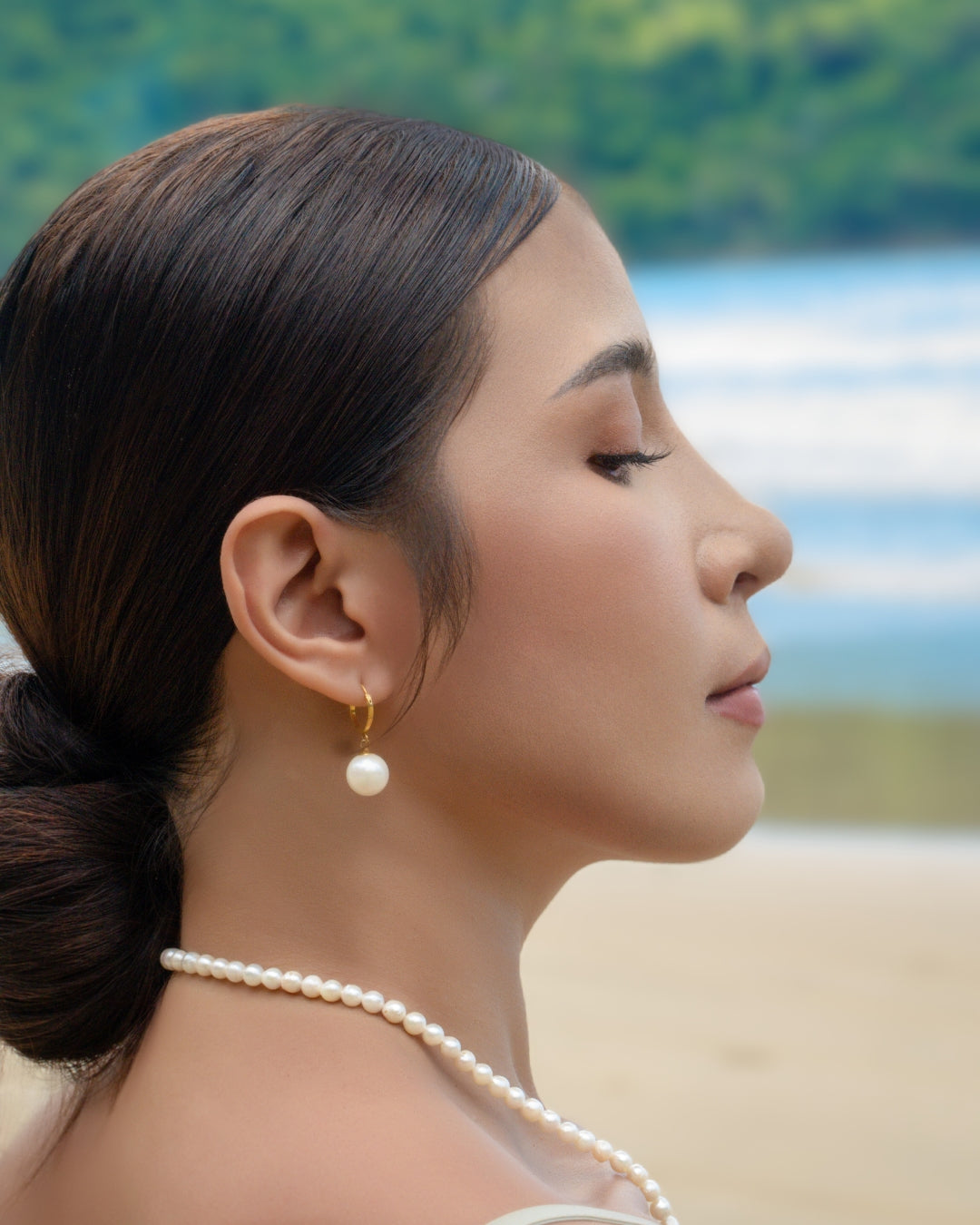 Aquapearl Augusta 14k Gold South Sea Pearl Clip Loop Earrings