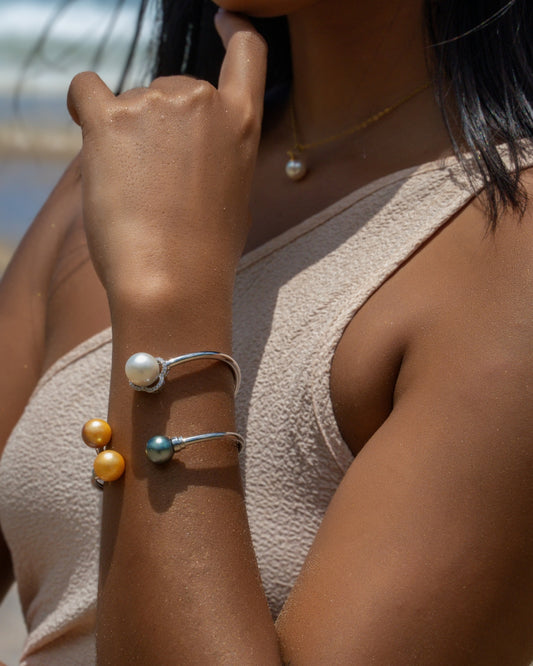 Aquapearl Agatha South Sea Pearl Open Cuff Bracelet