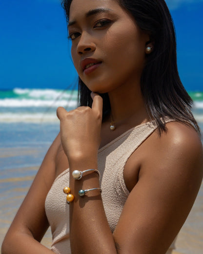 Aquapearl Agatha South Sea Pearl Open Cuff Bracelet
